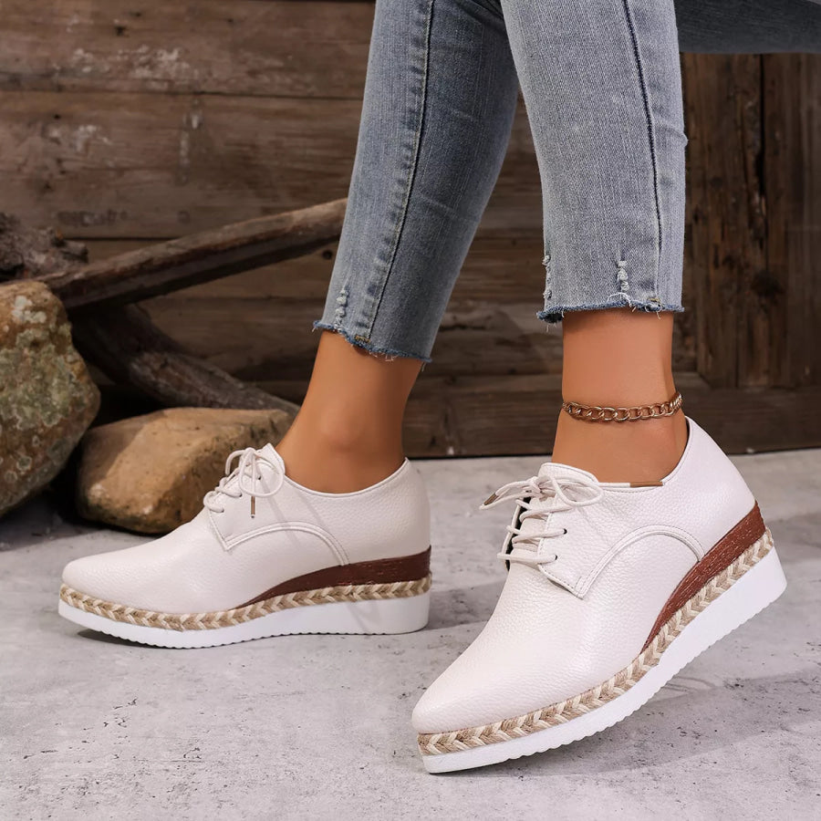 Point Toe Lace Up Sneakers Apparel and Accessories