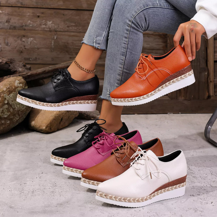 Point Toe Lace Up Sneakers Apparel and Accessories