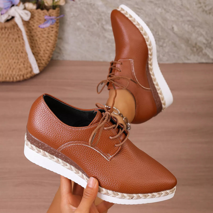 Point Toe Lace Up Sneakers Apparel and Accessories