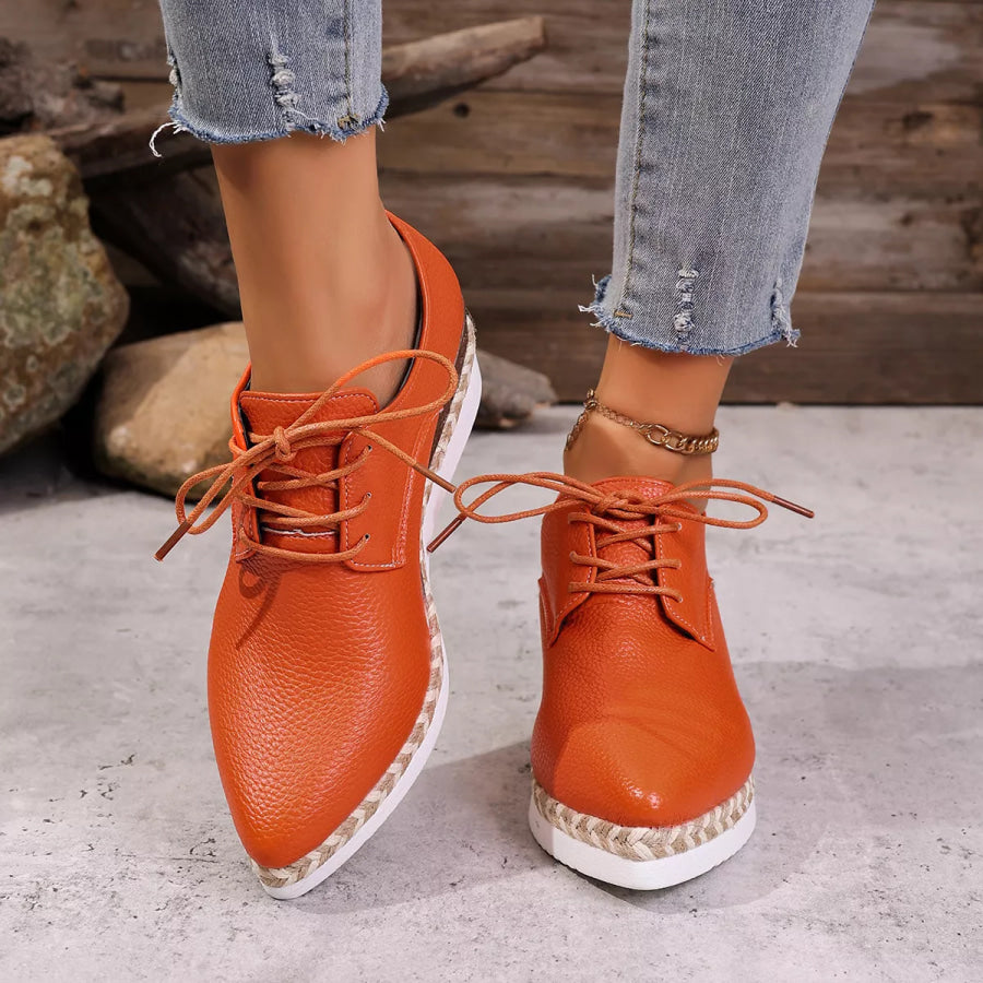 Point Toe Lace Up Sneakers Apparel and Accessories