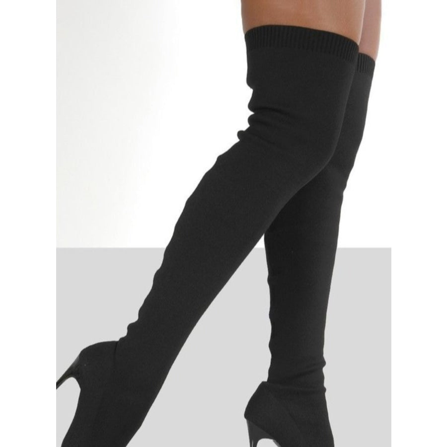 Point Toe Over Knee Stiletto Boots Apparel and Accessories