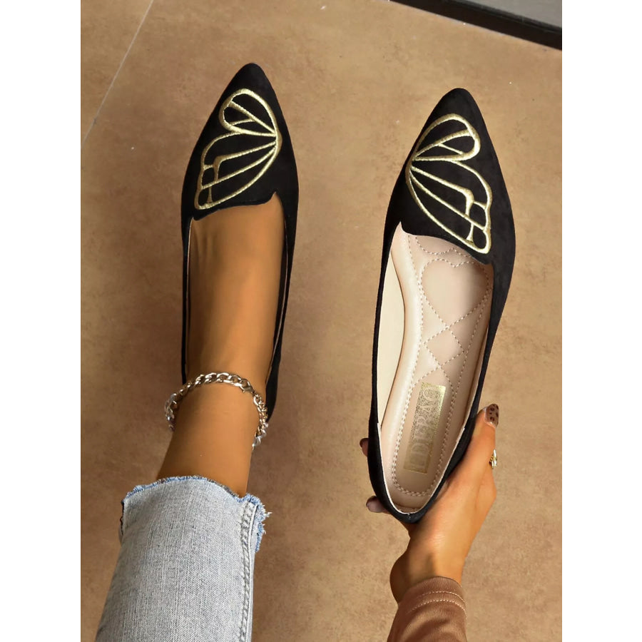 Point Toe Slip-Ons Black / 35 Apparel and Accessories
