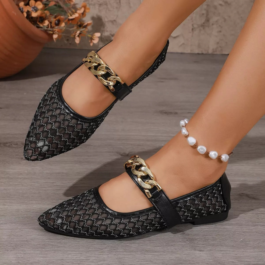 Point Toe Slip-Ons Black / 36 Apparel and Accessories