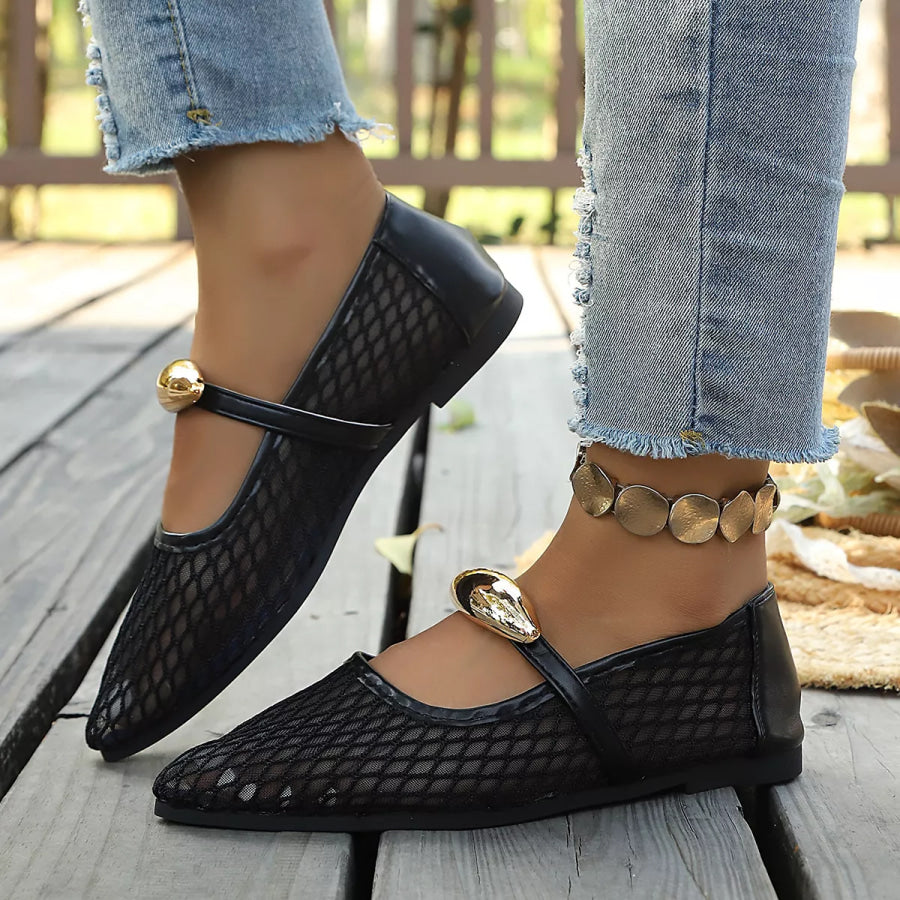 Point Toe Slip-Ons Black / 36 Apparel and Accessories