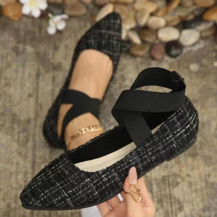 Point Toe Slip-Ons Black / 36 Apparel and Accessories
