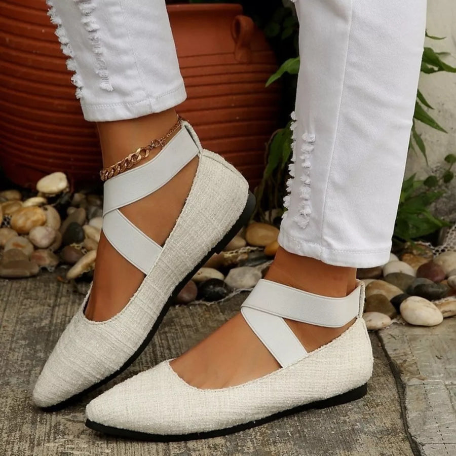 Point Toe Slip-Ons White / 36 Apparel and Accessories