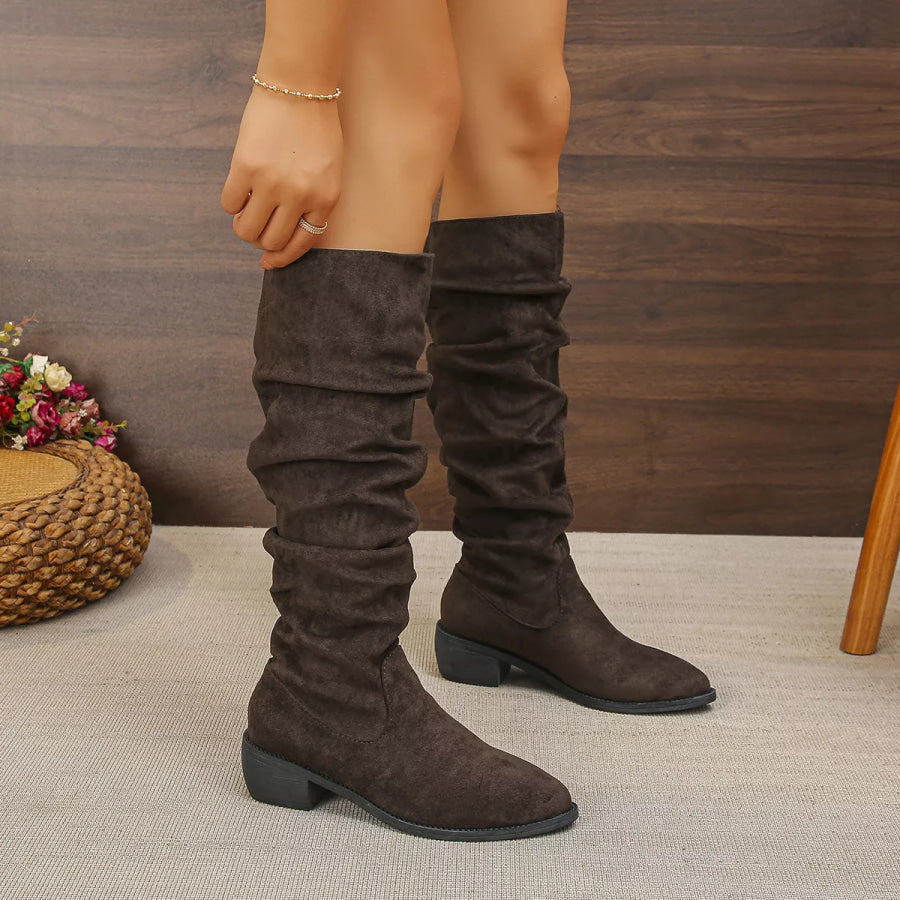 Point Toe Slouchy Boots Apparel and Accessories