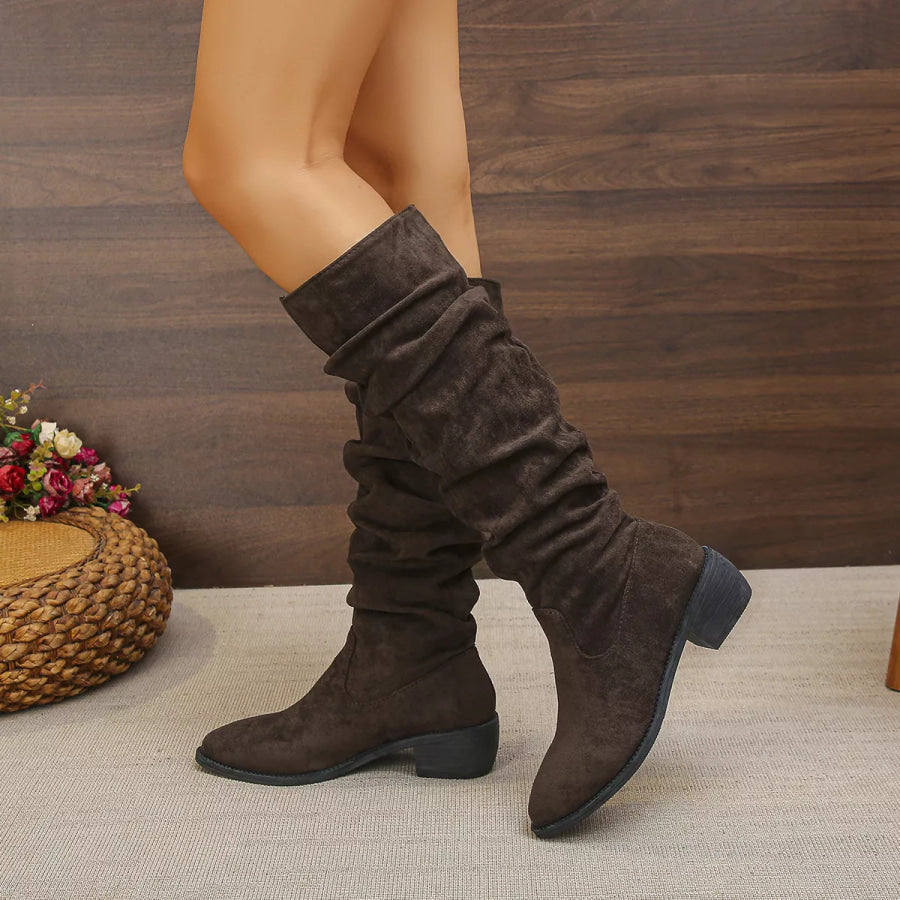 Point Toe Slouchy Boots Apparel and Accessories
