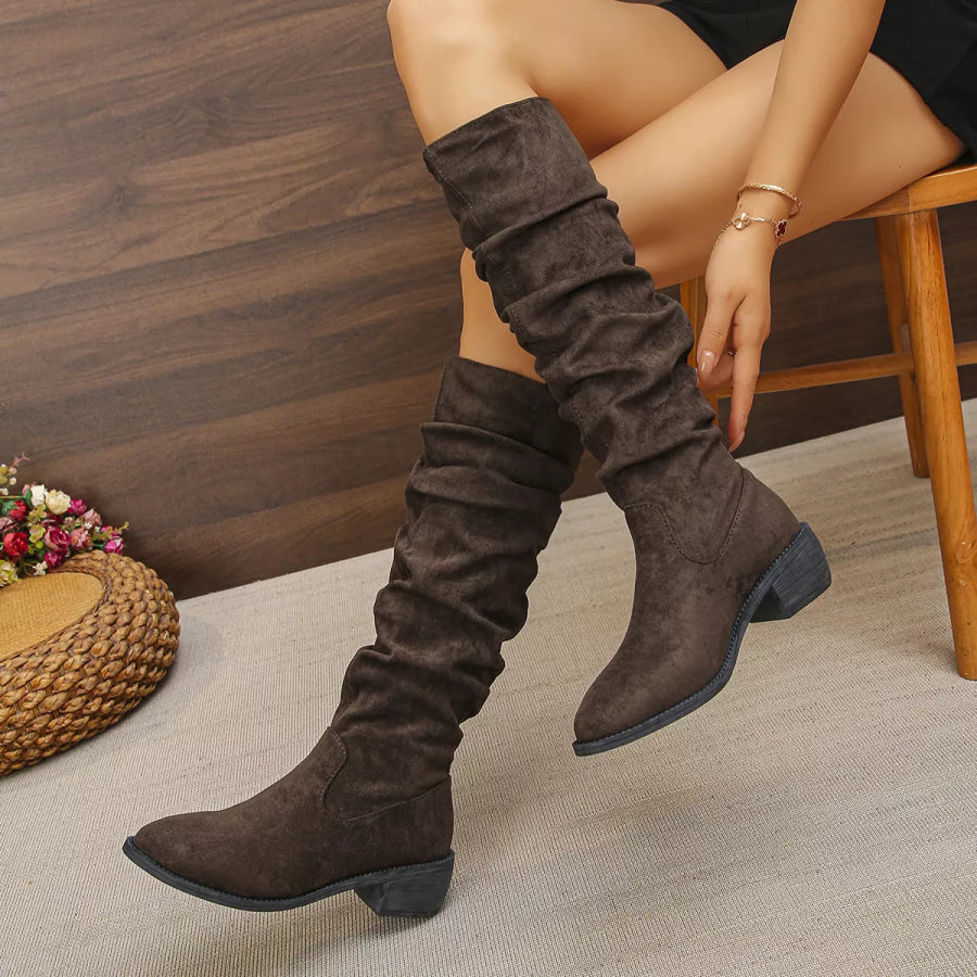 Point Toe Slouchy Boots Apparel and Accessories