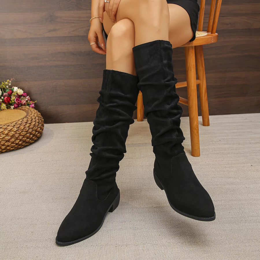 Point Toe Slouchy Boots Apparel and Accessories