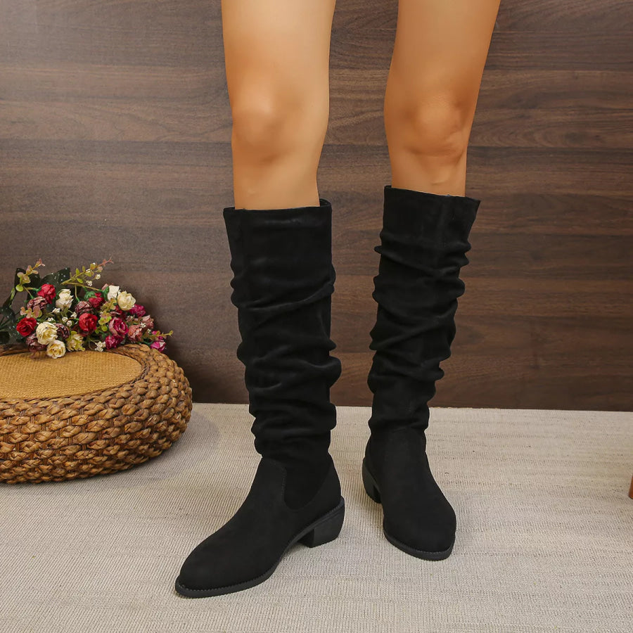 Point Toe Slouchy Boots Apparel and Accessories