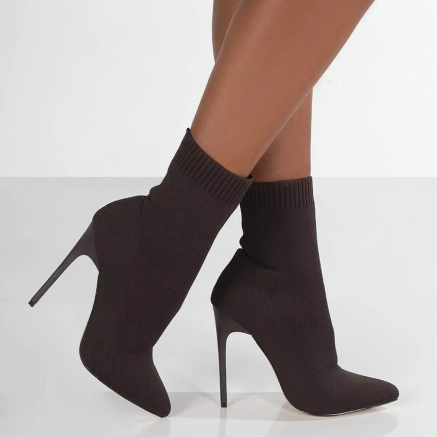 Point Toe Stiletto Boots Black / 36 Apparel and Accessories