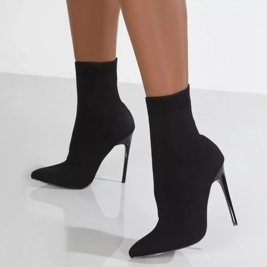 Point Toe Stiletto Boots Black / 36 Apparel and Accessories