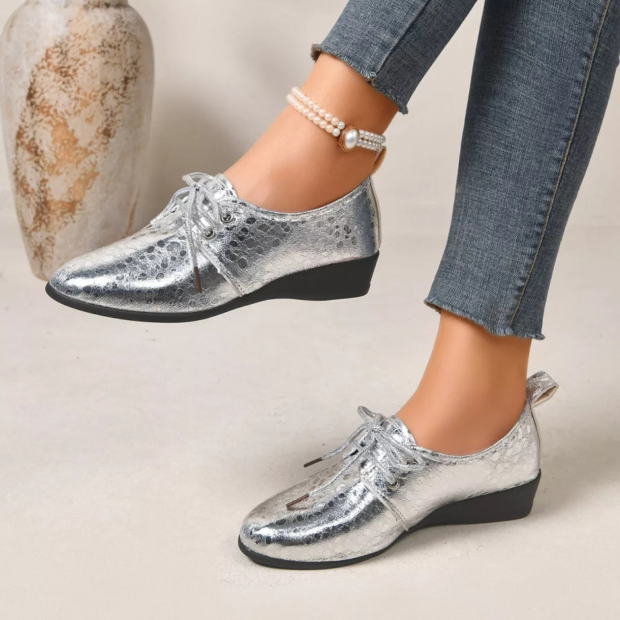 Point Toe Wedge Loafers Apparel and Accessories