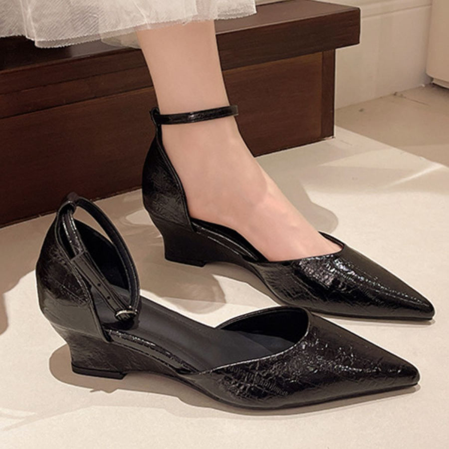 Pointed-Toe Ankle Strap Pumps Apparel and Accessories