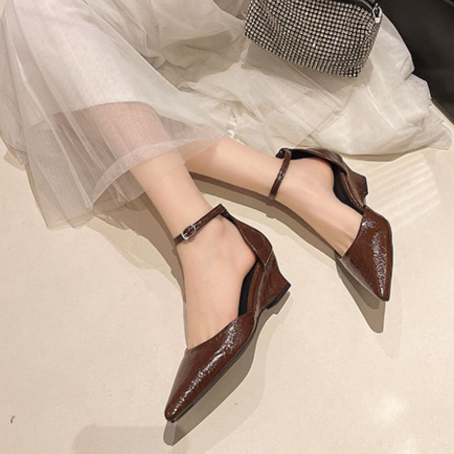 Pointed-Toe Ankle Strap Pumps Apparel and Accessories
