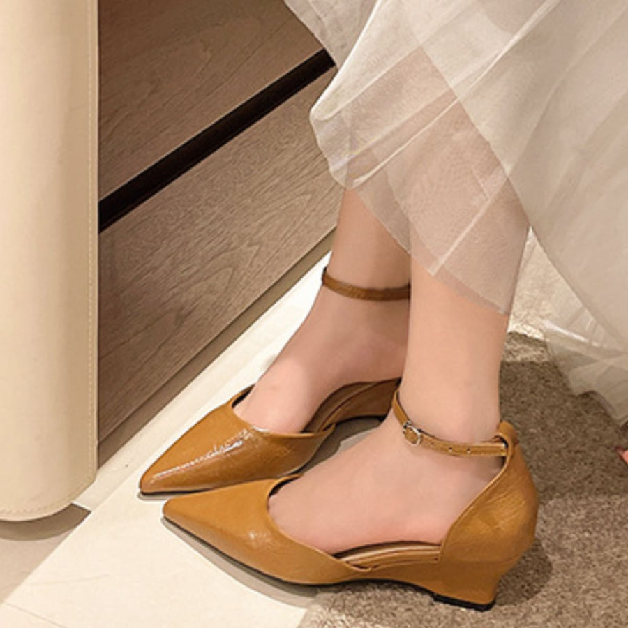 Pointed-Toe Ankle Strap Pumps Apparel and Accessories