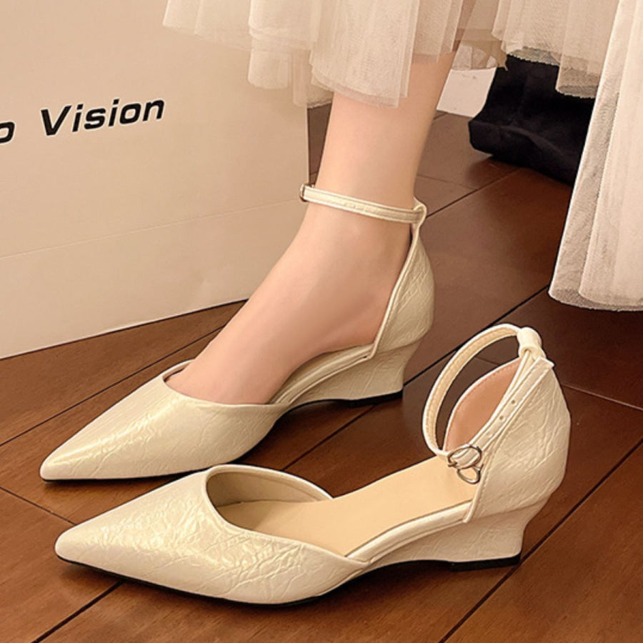 Pointed-Toe Ankle Strap Pumps Apparel and Accessories