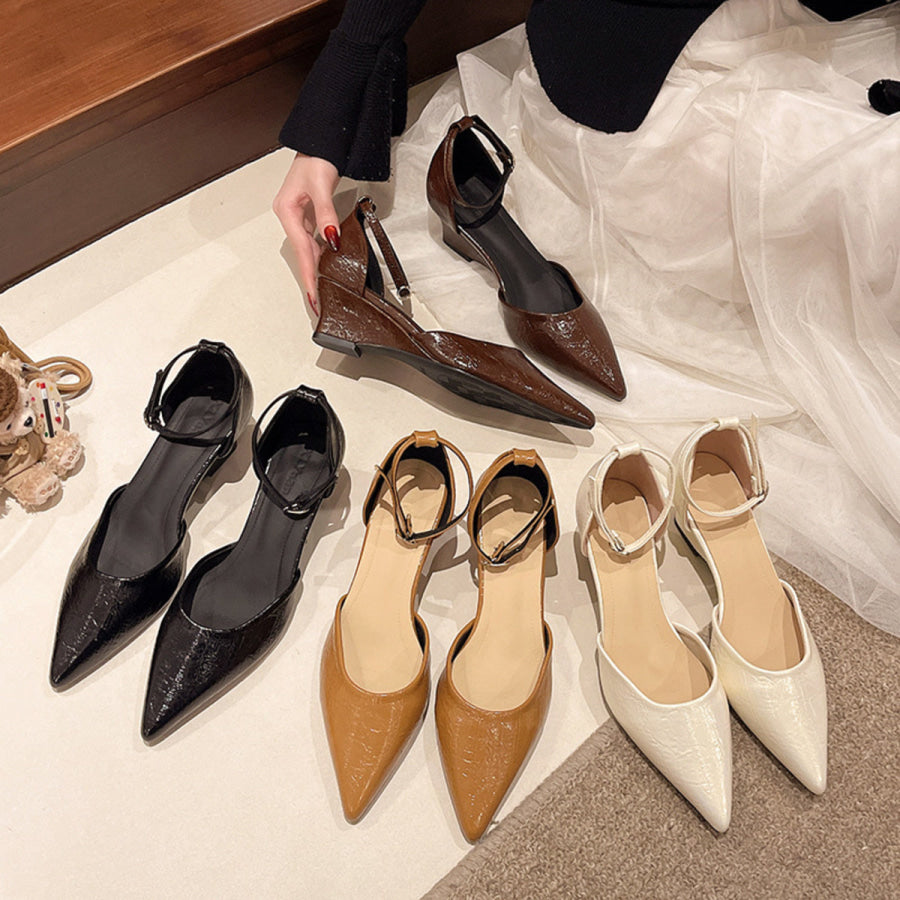 Pointed-Toe Ankle Strap Pumps Apparel and Accessories