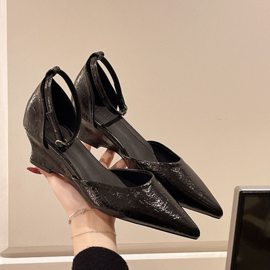 Pointed-Toe Ankle Strap Pumps Apparel and Accessories