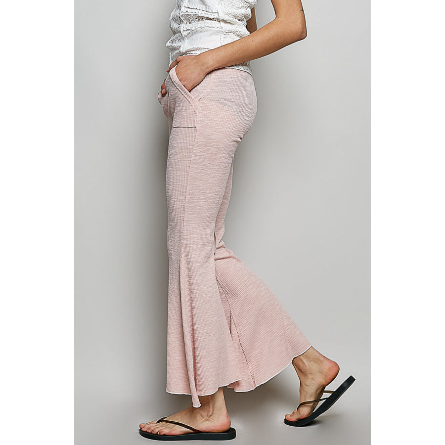 POL Drawstring Textured Ribbed Knit Pants Apparel and Accessories