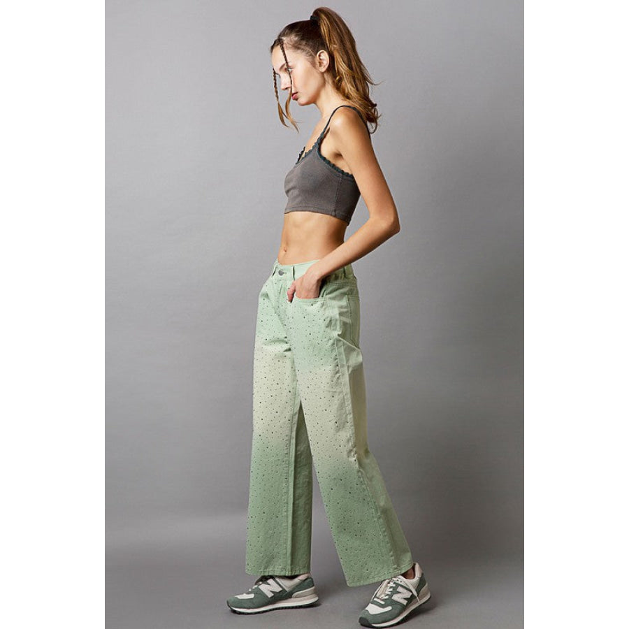 POL Embellishments Gradient Wide Leg Pants Apparel and Accessories