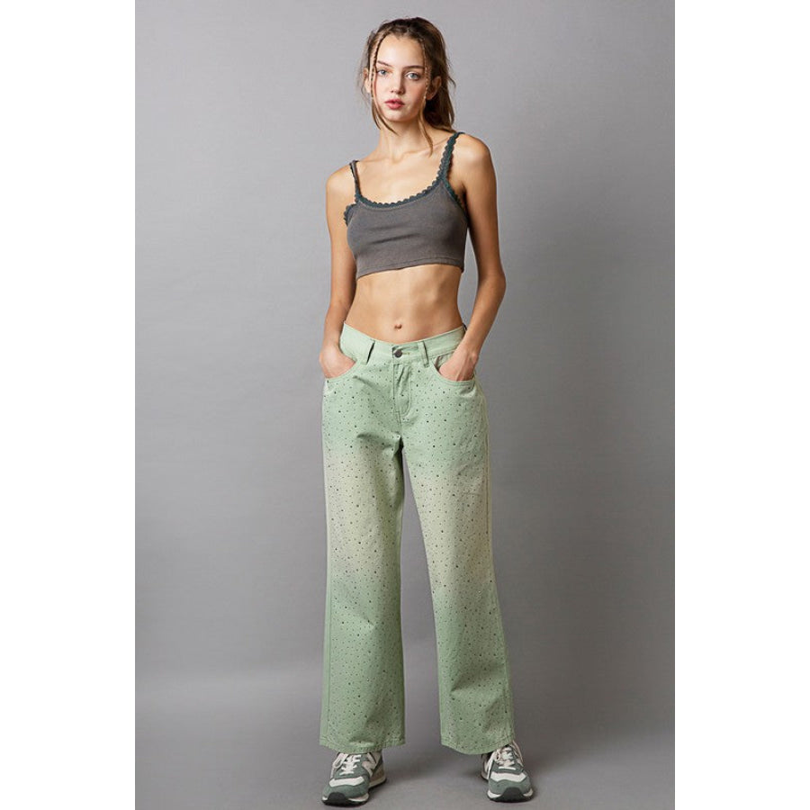 POL Embellishments Gradient Wide Leg Pants Apparel and Accessories