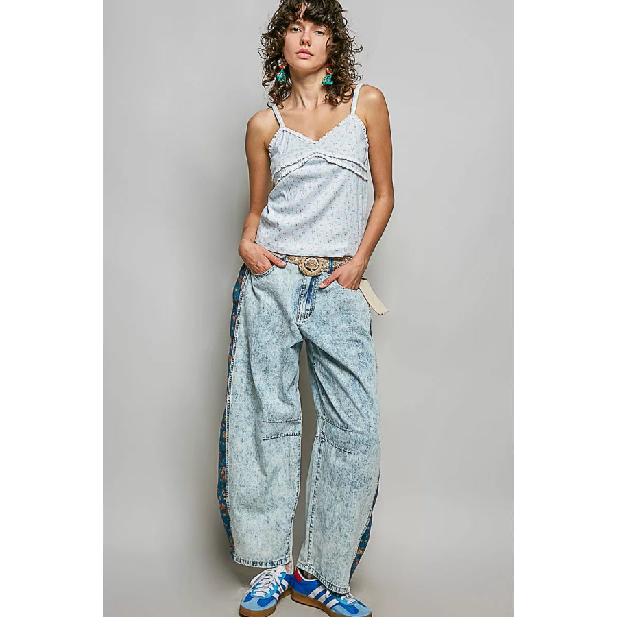 POL Floral Printed Lightweight Ribbed Knit Cami Apparel and Accessories