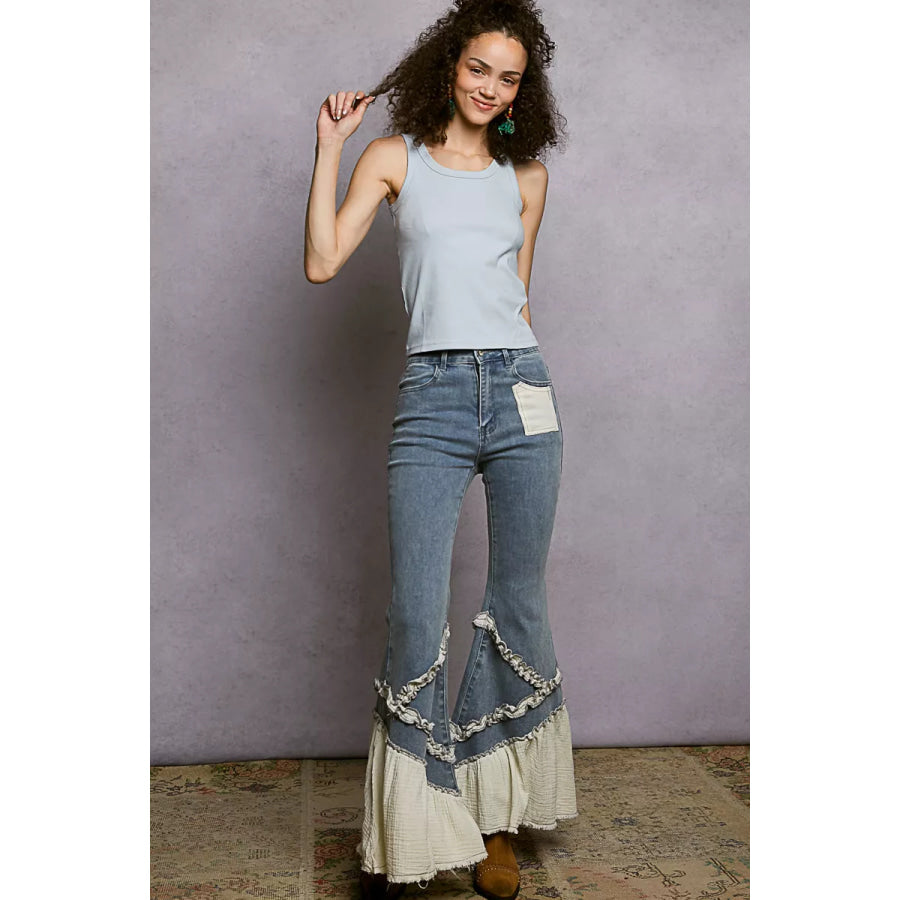 POL Round Neck Ribbed Tank POWDER BLUE / One Size Apparel and Accessories