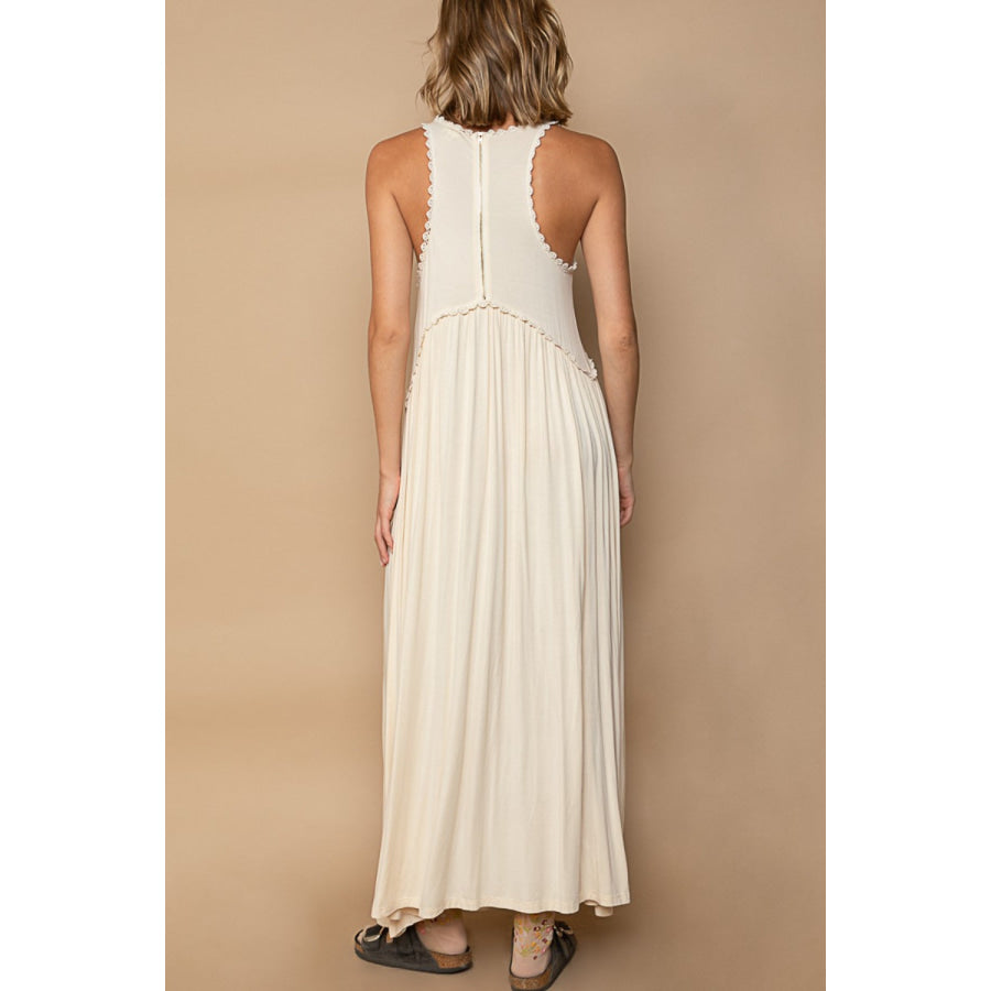 POL Sleeveless Back Zipper Front Slit Maxi Dress Apparel and Accessories