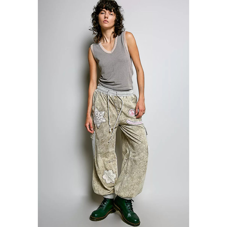 POL V-Neck Contrast Ribbed Sleeveless Tank Apparel and Accessories