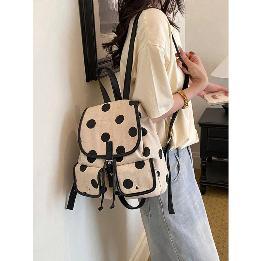 Polka Dot Backpack Bag Black / onesize Apparel and Accessories