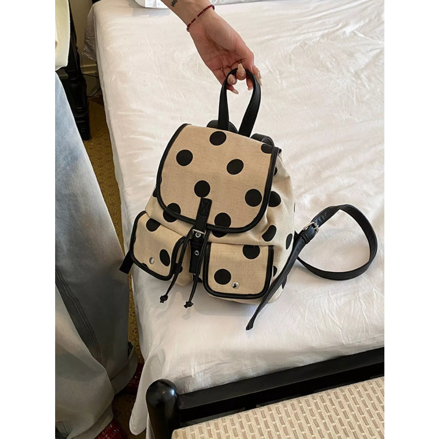 Polka Dot Backpack Bag Black / onesize Apparel and Accessories