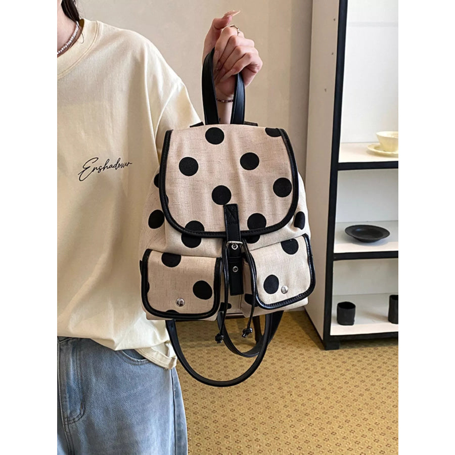 Polka Dot Backpack Bag Black / onesize Apparel and Accessories