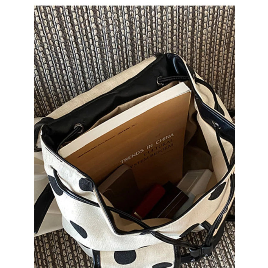 Polka Dot Backpack Bag Black / onesize Apparel and Accessories