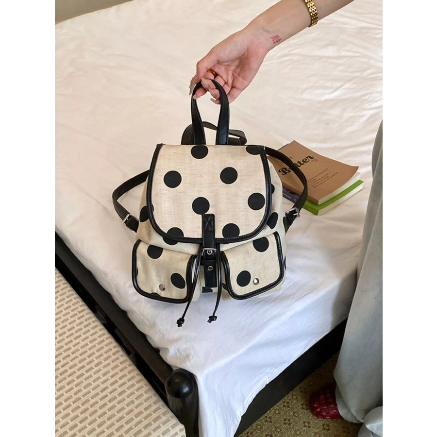 Polka Dot Backpack Bag Black / onesize Apparel and Accessories