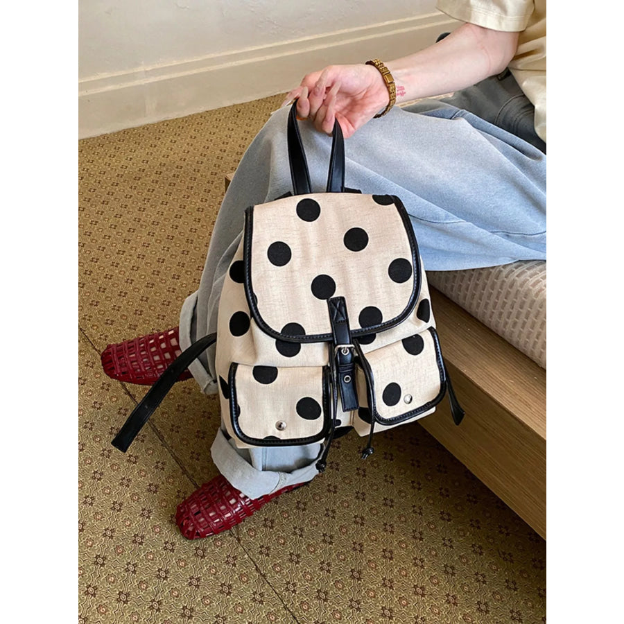 Polka Dot Backpack Bag Black / onesize Apparel and Accessories