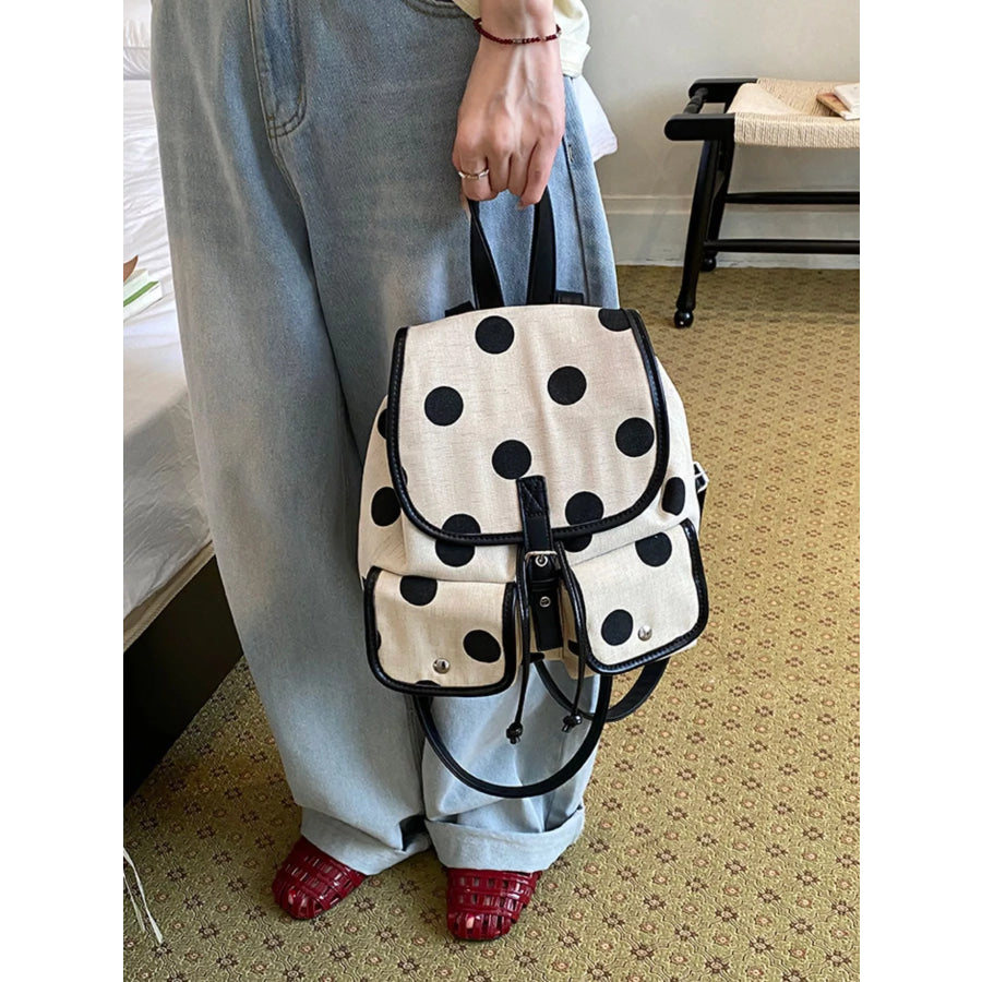 Polka Dot Backpack Bag Black / onesize Apparel and Accessories