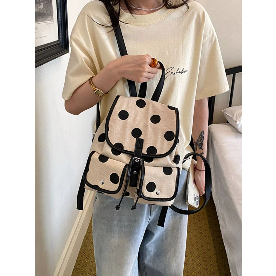 Polka Dot Backpack Bag Black / onesize Apparel and Accessories