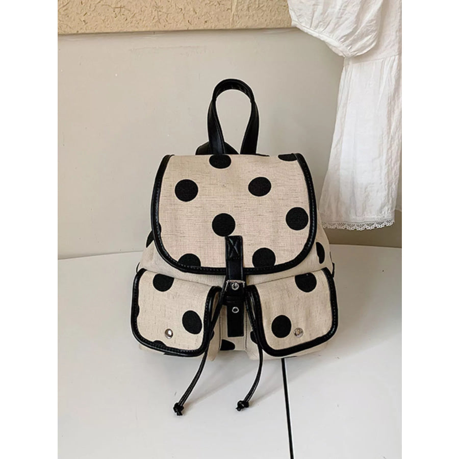 Polka Dot Backpack Bag Black / onesize Apparel and Accessories