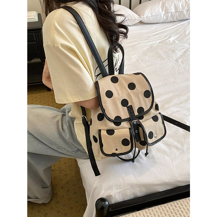 Polka Dot Backpack Bag Black / onesize Apparel and Accessories