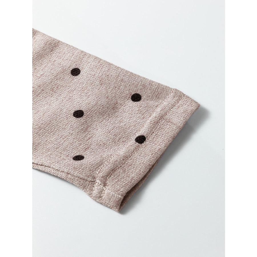 Polka Dot Boat Neck Knit Long Sleeve T Shirt Apparel and Accessories