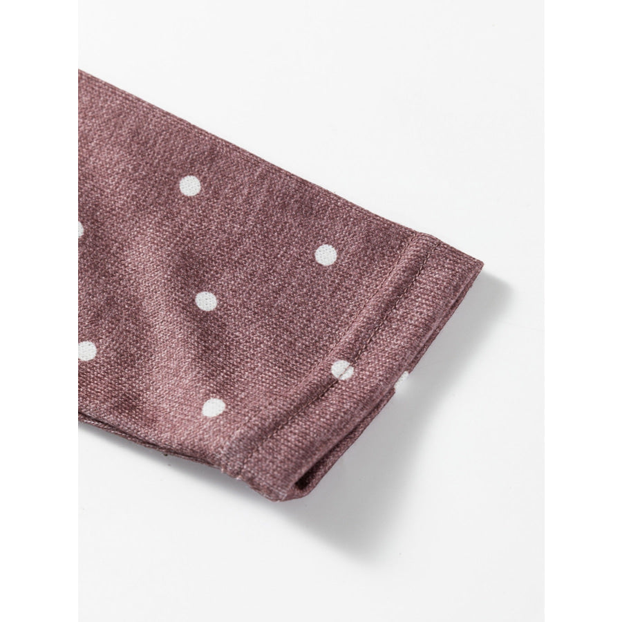 Polka Dot Boat Neck Knit Long Sleeve T Shirt Apparel and Accessories