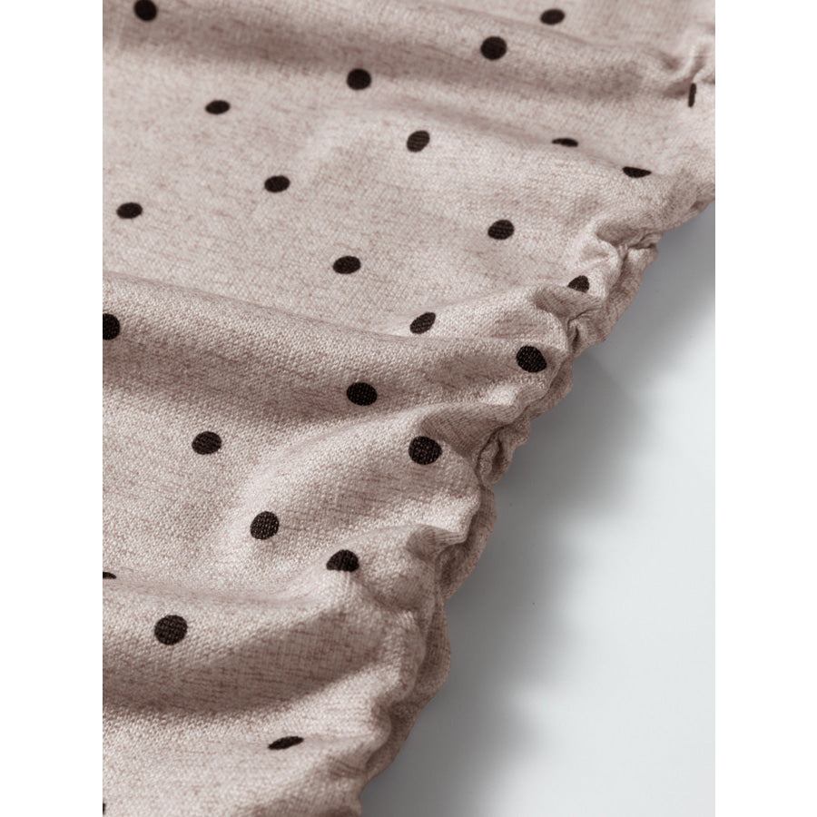 Polka Dot Boat Neck Knit Long Sleeve T Shirt Apparel and Accessories