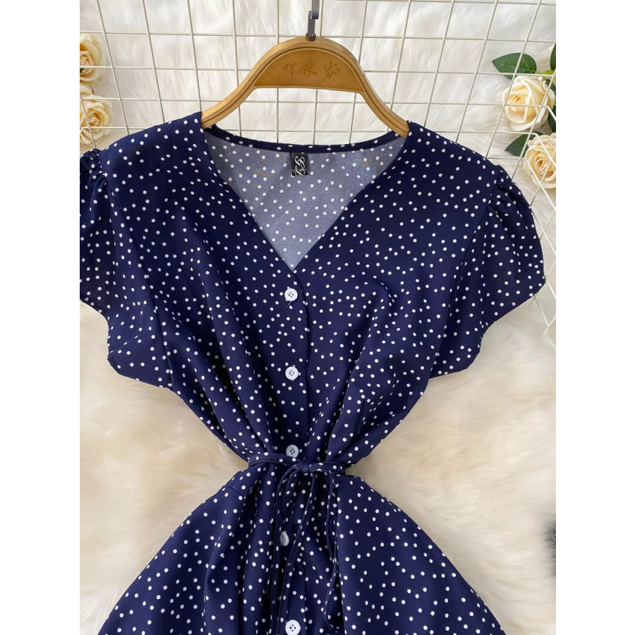 Polka Dot Button-Down Dress Apparel and Accessories