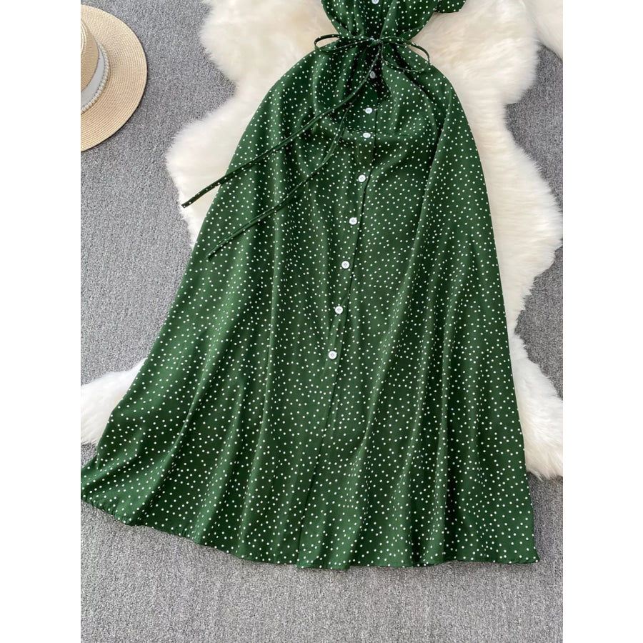 Polka Dot Button-Down Dress Apparel and Accessories