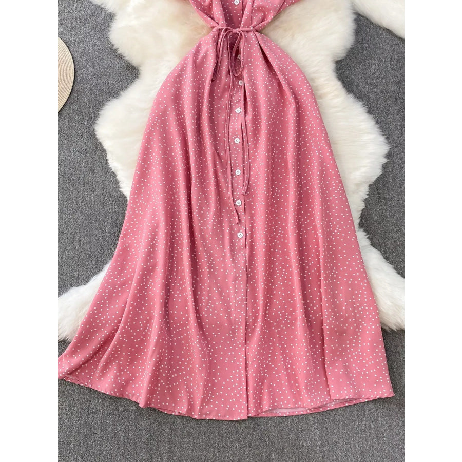 Polka Dot Button-Down Dress Apparel and Accessories