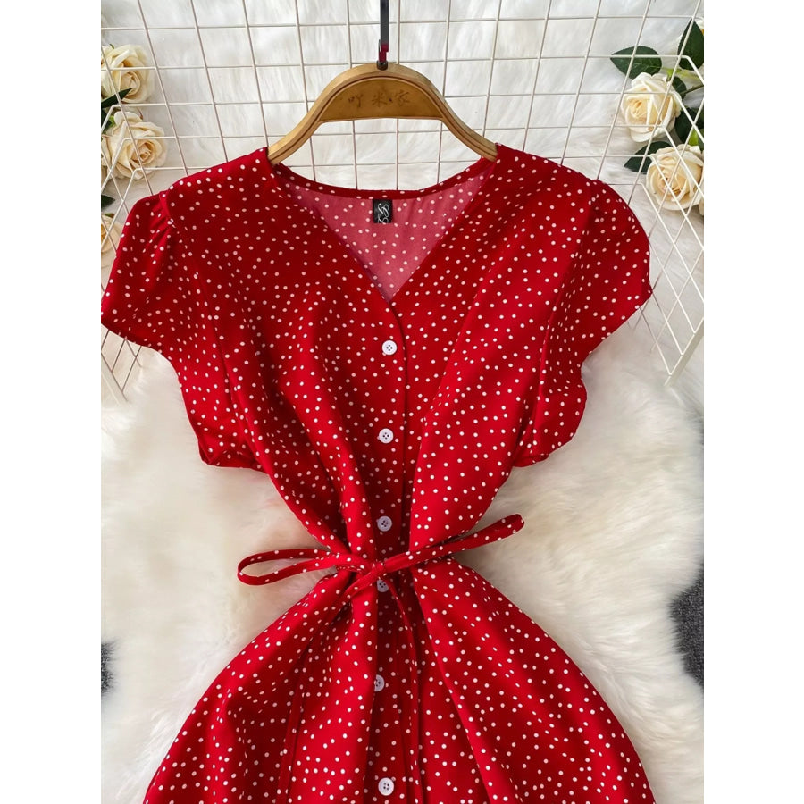 Polka Dot Button-Down Dress Apparel and Accessories
