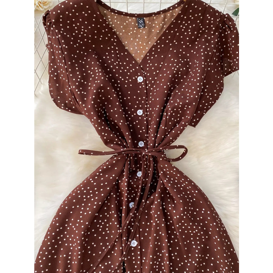 Polka Dot Button-Down Dress Apparel and Accessories