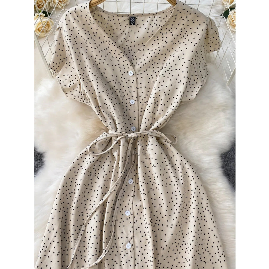Polka Dot Button-Down Dress Apparel and Accessories